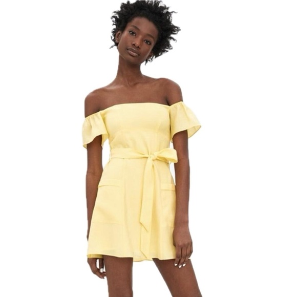 Zara Off The Shoulder Mini Dress Size Small - Picture 1 of 10